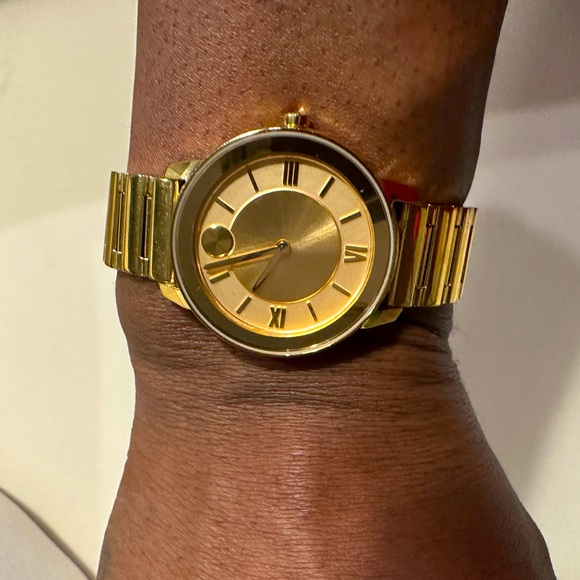 Movado Bold SWISS Quartz Yellow Gold IP Stainless Steel Ladies Watch - Picture 3 of 7